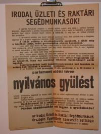 IRODAI, ÜZLETI ÉS RAKTÁRI SEGÉDMUNKÁSOK! 1918.november 17