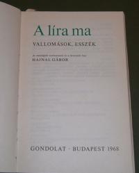 A líra ma. Vallomások, esszék