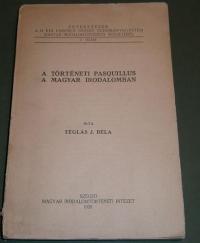 Téglás Béla: A történeti pasquillus a magyar irodalomban