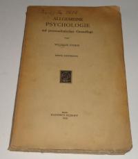 Stern, William: ALLGEMEINE PSYGHOLOGIE AUF PERSONALISTISCHER GRUNDLAGE. ERSTE LIEFERUNG