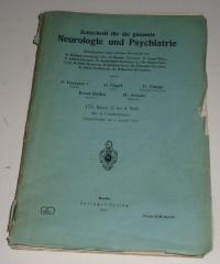 ZEITSCHRIFT FüR DIE GESAMTE NEUROLOGIE UND PSYCHIATRIE. 172. BAND 2-4. HEFT