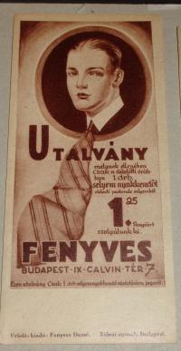 FENYVES Utalvány.  Számolócédula