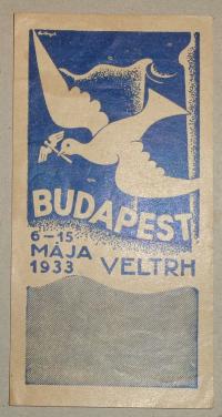 BUDAPEST VÁSÁR 1933.  Számolócédula