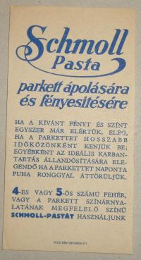 SCHMOLL Pasta, számolócédula