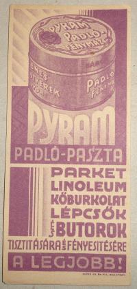 Pyram padló-paszta, számolócédula