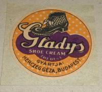 GLADYS shoe cream. Címke
