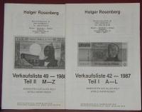 Holger Rosenberg: Verkaufsliste 42 - 1987 I-II