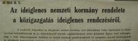Az ideiglenes nemzeti kormány rendelete a közigazgatás ideiglenes rendezéséről
