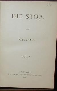 Barth, Paul: DIE STOA