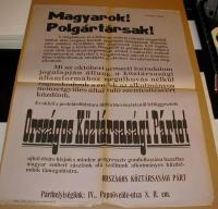 Polgárok! Polgártársak! Az Országos Köztársasági Párt plakátja