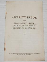 Adolf, Hirsch: ANTRITTSREDE
