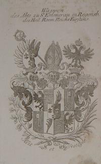 Wappen des abts zu St. Emmeran in Regensb des Heil. Roem Reichs Fürstens