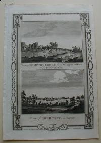 Thorton William: View of Hampton Court, from the opposite Shore of the River Thames. View of Chertsey, in Surrey