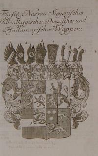 Fűrste Nassau-Siegenisches Dillenburgisches Dietzisches und Hadamarisches Wappen