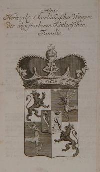 Altes Hertzogle Churlandisches Wappen der abgestorbenen Kettlerischen Familie