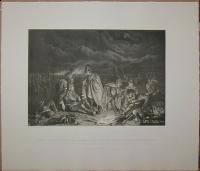 Grottger (artist)-Gerasch (engraver): Episode aus der Schlacht bei Aspern in der Nacht. 1809