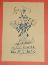 Michael Fingesten: Ex libris Joe and Will Exter, Hand signed