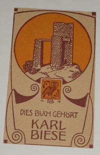 Wenig, Bernhard (1871 - 1936): Dies Buch gehört Karl Biese