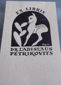 Fery Antal: Ex libris Dr.  Ladislaus Petrikovits