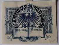 Voigt, Paul: Exlibris für Bücherei des Reichs-Postamts