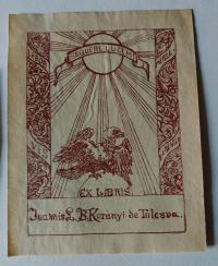 Ex libris Joannis L. B. Korányi de Tolcsva