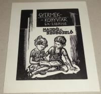 Menyhárt József (1901-1976): Gyermekkönyvtár Hajdúszoboszló ex-librise