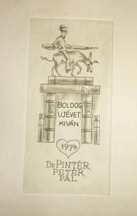 Dániel Viktor (1926 - 2001): Boldog Ujévet Kíván Dr. Pintér Péter Pál. 1974